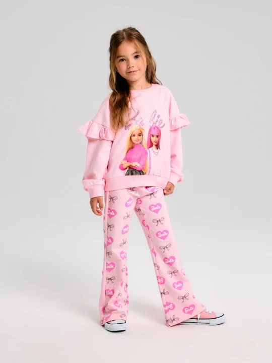 Zdjęcie produktu Sinsay - Spodnie dzwony Barbie - różowy