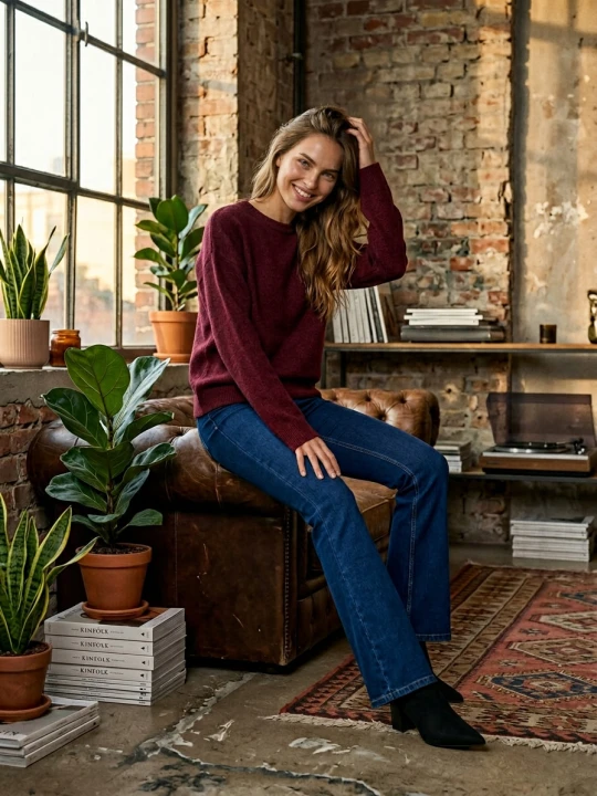 Zdjęcie produktu Sinsay - Spodnie jeansowe flare - granatowy