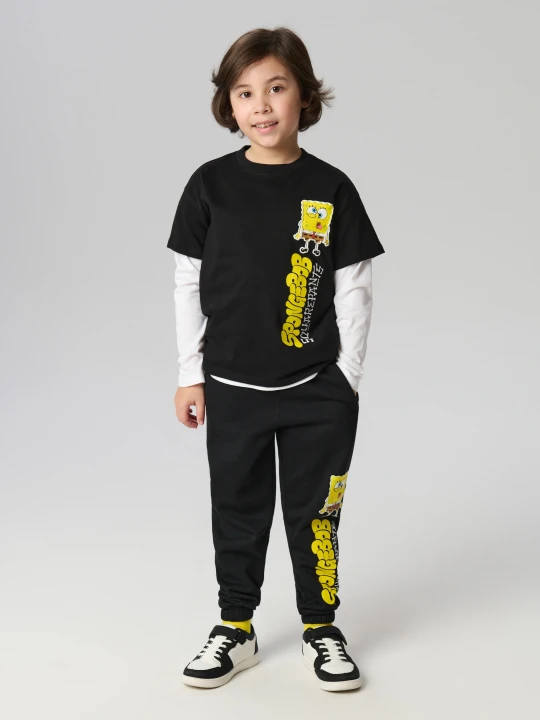 Zdjęcie produktu Sinsay - Spodnie jogger SpongeBob SquarePants - czarny