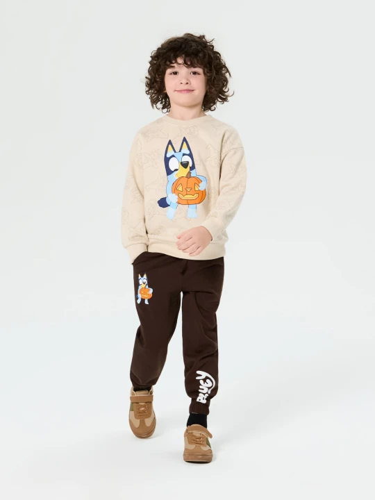 Zdjęcie produktu Sinsay - Spodnie jogger z nadrukiem Bluey - brązowy