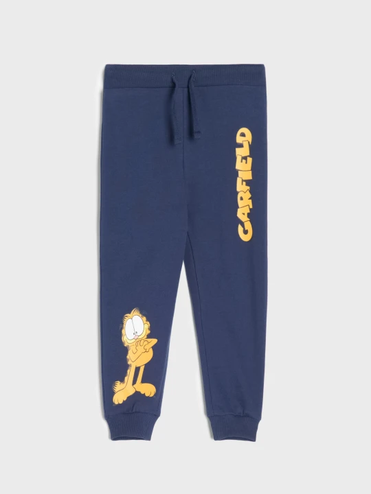 Zdjęcie produktu Sinsay - Spodnie jogger z nadrukiem Garfield - granatowy