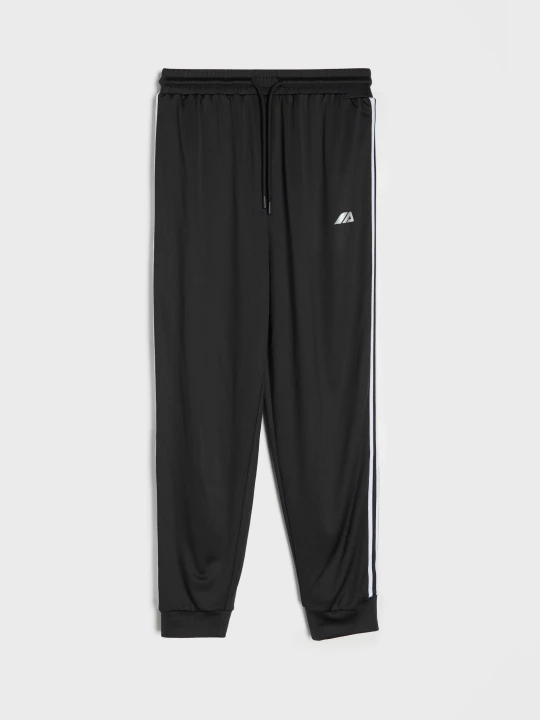 Zdjęcie produktu Sinsay - Spodnie loose sportowe z ozdobnymi lampasam Active - czarny