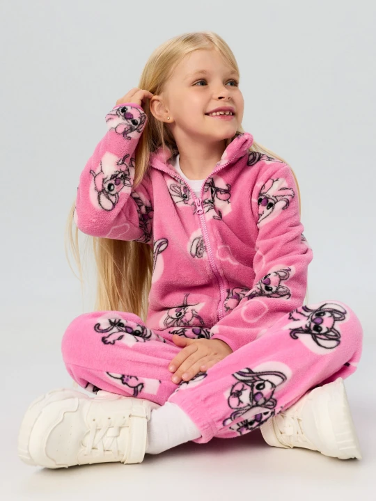 Zdjęcie produktu Sinsay - Spodnie polarowe jogger Lilo & Stitch - różowy