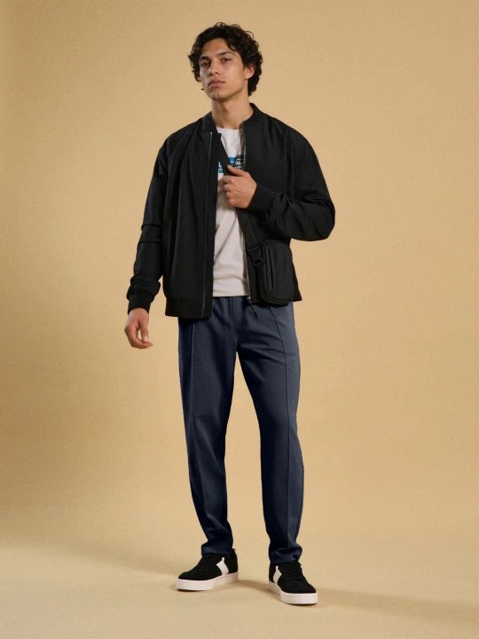 Zdjęcie produktu Sinsay - Spodnie tapered fit - granatowy