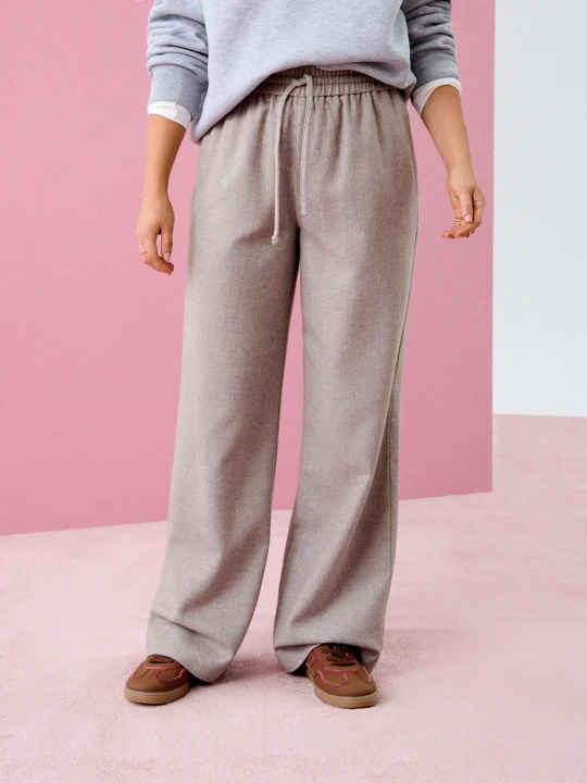 Zdjęcie produktu Sinsay - Spodnie wide leg - beżowy