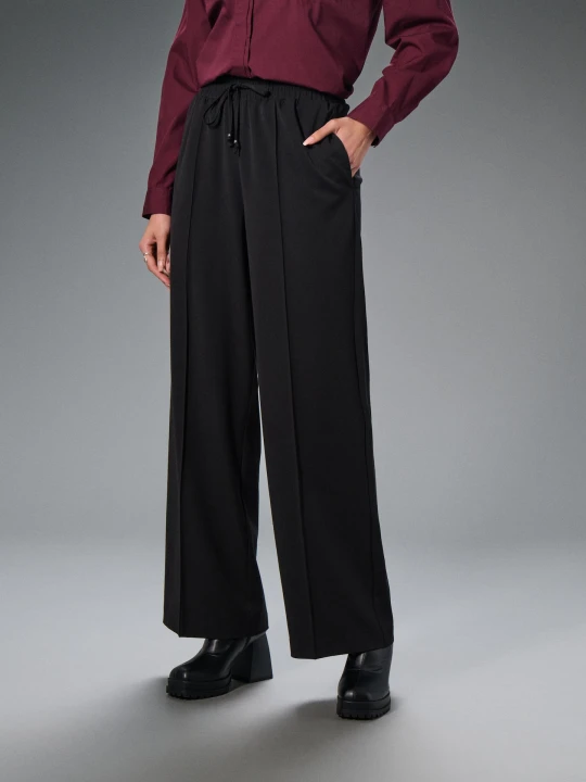 Zdjęcie produktu Sinsay - Spodnie wide leg - czarny