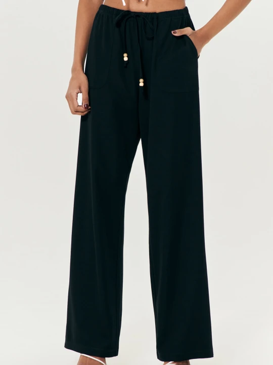 Zdjęcie produktu Sinsay - Spodnie wide leg - czarny