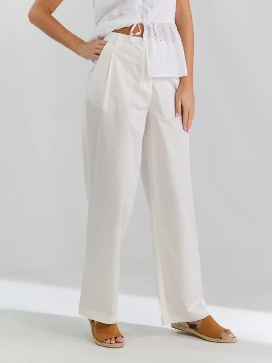 Zdjęcie produktu Sinsay - Spodnie wide leg - kremowy