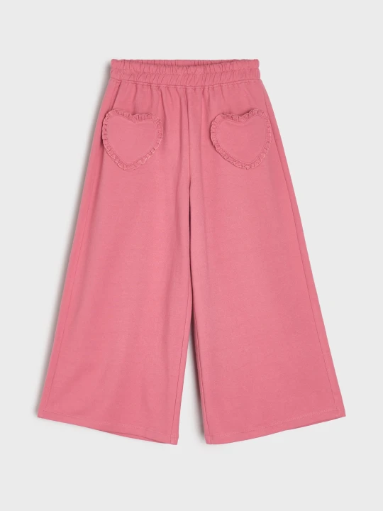 Zdjęcie produktu Sinsay - Spodnie wide leg - różowy
