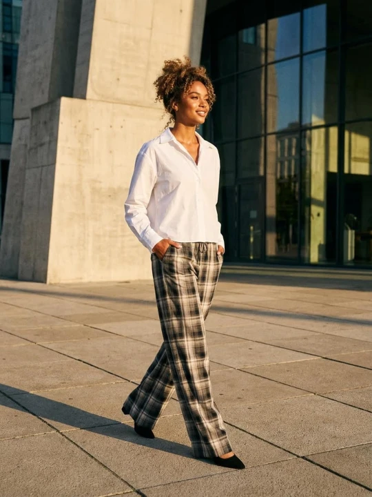 Zdjęcie produktu Sinsay - Spodnie wide leg w kratę - wielobarwny