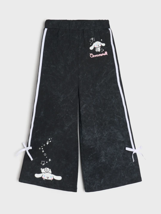 Zdjęcie produktu Sinsay - Spodnie wide leg z efektem sprania Cinnamoroll - szary