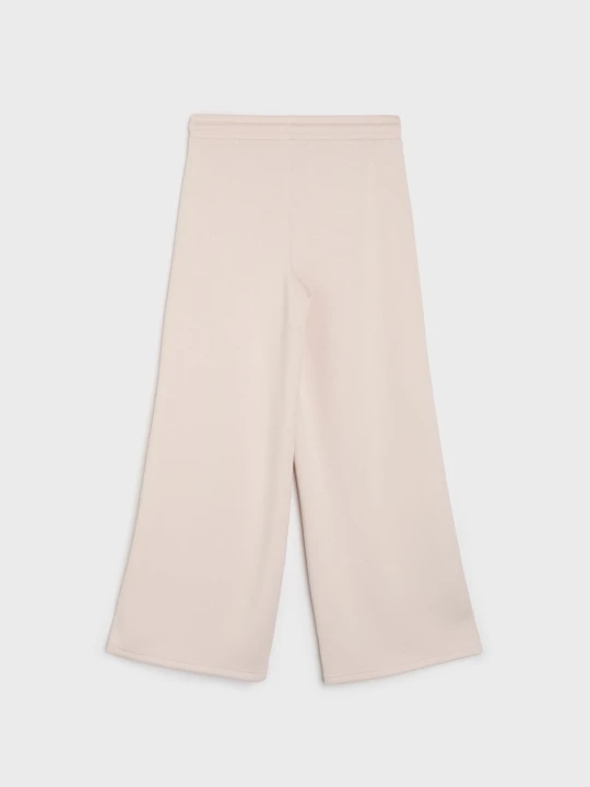 Zdjęcie produktu Sinsay - Spodnie wide leg z kieszeniami i domieszką wiskozy, soft touch - beżowy
