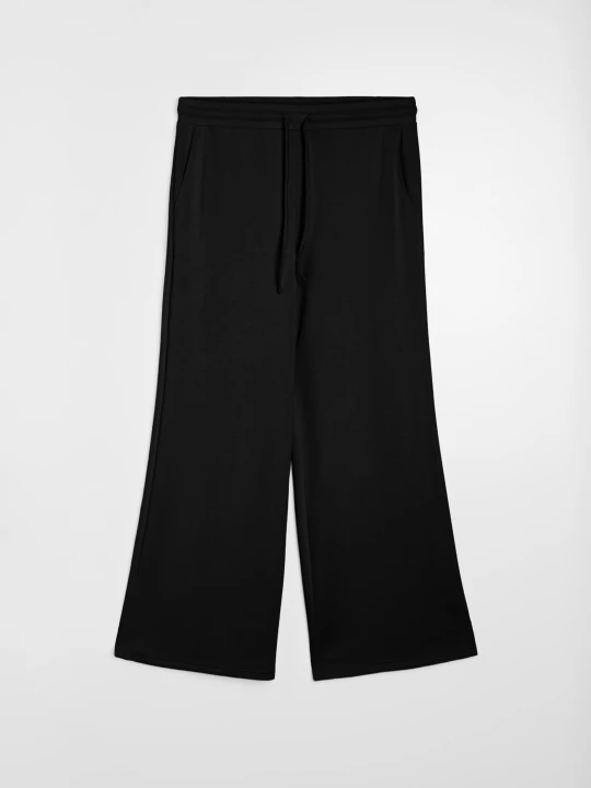 Zdjęcie produktu Sinsay - Spodnie wide leg z kieszeniami i domieszką wiskozy, soft touch - czarny
