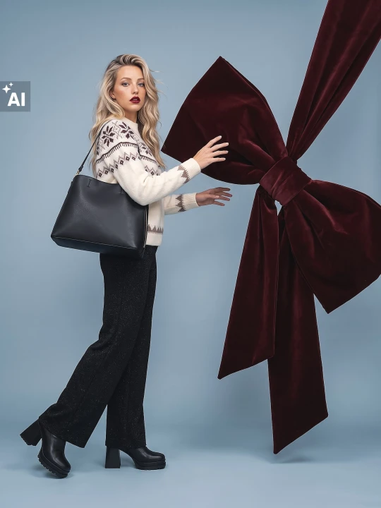 Zdjęcie produktu Sinsay - Spodnie wide leg z metalizowaną nicią - czarny