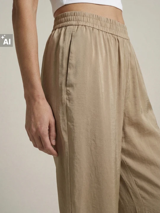 Zdjęcie produktu Sinsay - Spodnie wide leg z modalem - beżowy