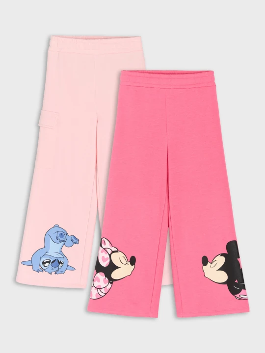 Zdjęcie produktu Sinsay - Bawełniane spodnie wide leg z nadrukiem 2 pack Disney - wielobarwny