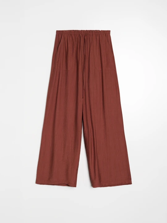Zdjęcie produktu Sinsay - Spodnie wide leg z wiskozą - brązowy