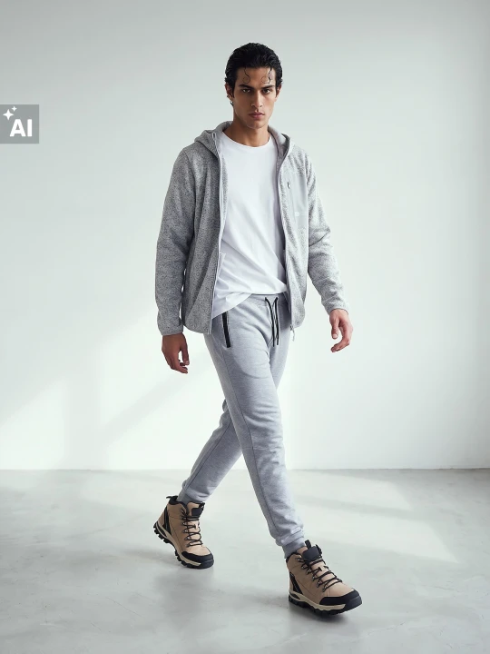 Zdjęcie produktu Sinsay - Sportowa bluza z kapturem z dzianiny termicznej - szary