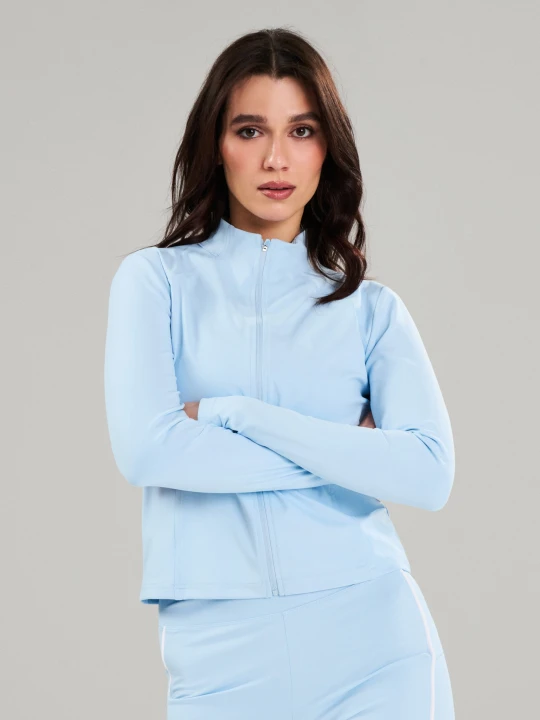 Zdjęcie produktu Sinsay - Sportowa rozpinana bluza ze stójką Gym Hard - błękitny