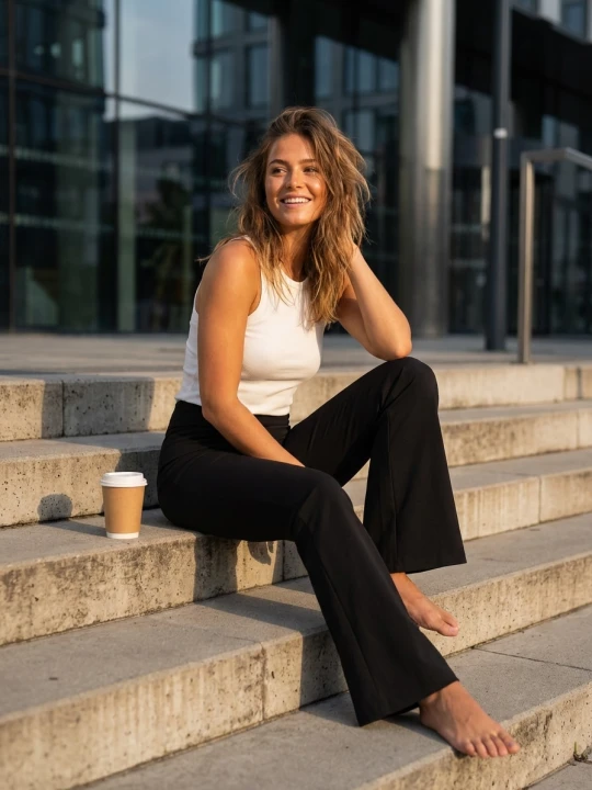 Zdjęcie produktu Sinsay - Sportowe legginsy flare - czarny