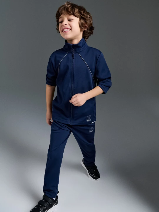Zdjęcie produktu Sinsay - Sportowe spodnie jogger z odblaskowym nadrukiem Active - granatowy