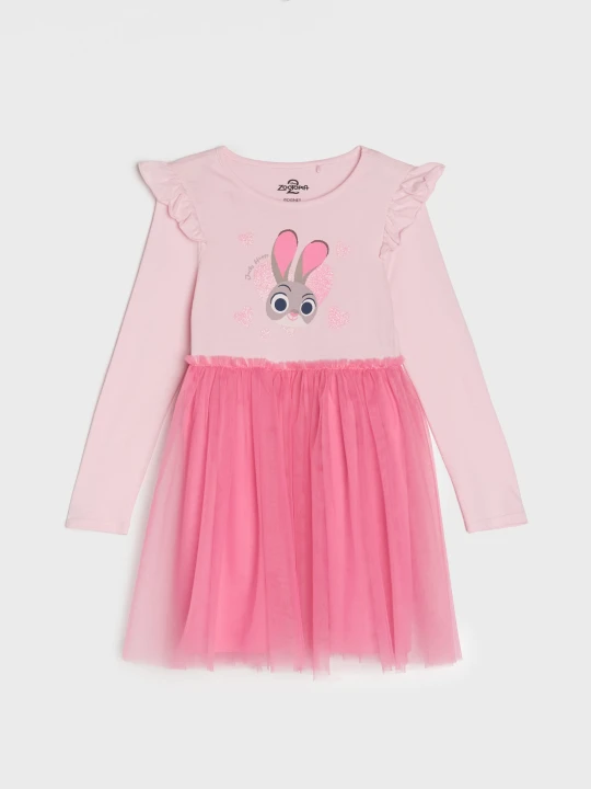Zdjęcie produktu Sinsay - Sukienka babydoll z nadrukiem Disney Zwierzogród - różowy