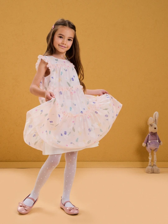 Zdjęcie produktu Sinsay - Sukienka babydoll z ozdobnymi falbankami - wielobarwny