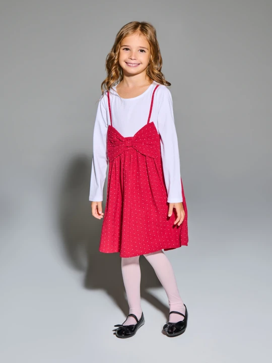 Zdjęcie produktu Sinsay - Sukienka babydoll ze świąteczną kokardą - czerwony