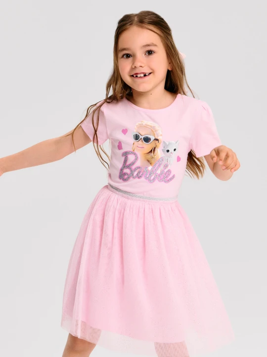 Zdjęcie produktu Sinsay - Sukienka z tiulową spódnicą Barbie - różowy