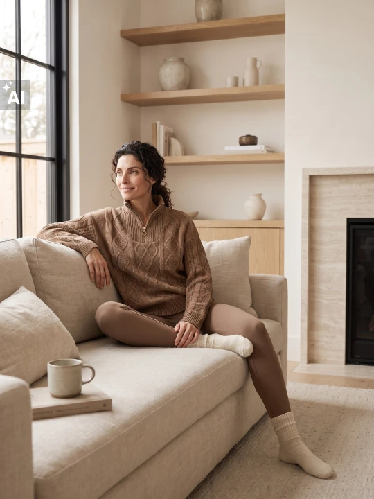 Zdjęcie produktu Sinsay - Sweter chunky half-zip z półgolfem, z domieszką wełny - beżowy