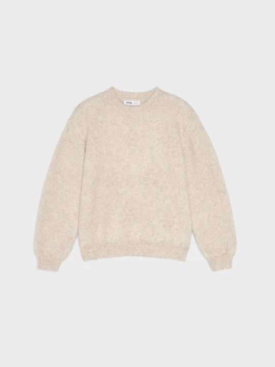 Zdjęcie produktu Sinsay - Sweter crewneck ze strukturalnymi elementami - beżowy