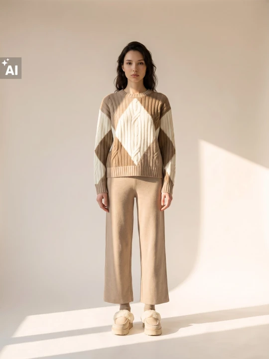 Zdjęcie produktu Sinsay - Sweter oversize z domieszką wełny - wielobarwny