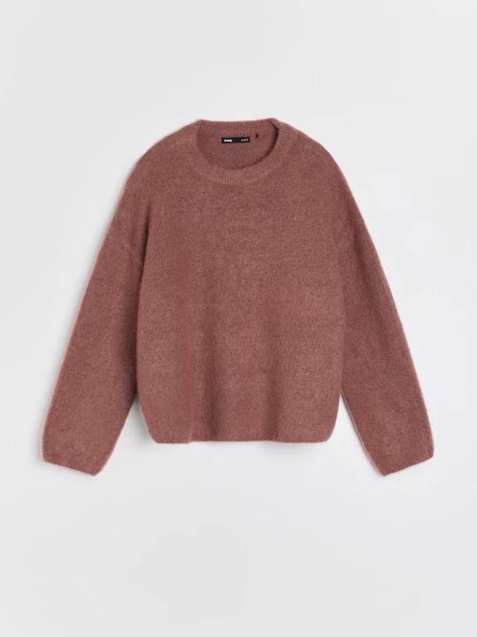 Zdjęcie produktu Sinsay - Sweter oversize z wełną - pomarańczowy