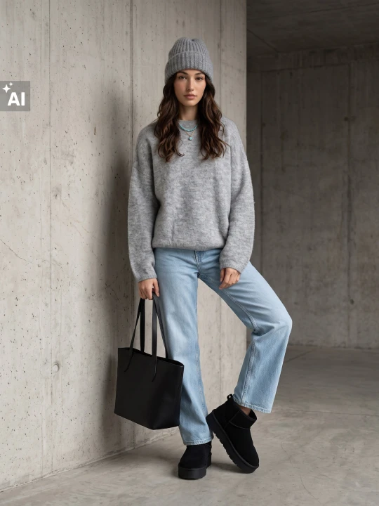 Zdjęcie produktu Sinsay - Sweter oversize z wełną - szary