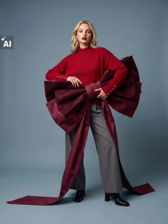 Zdjęcie produktu Sinsay - Sweter oversize z wiskozą - czerwony