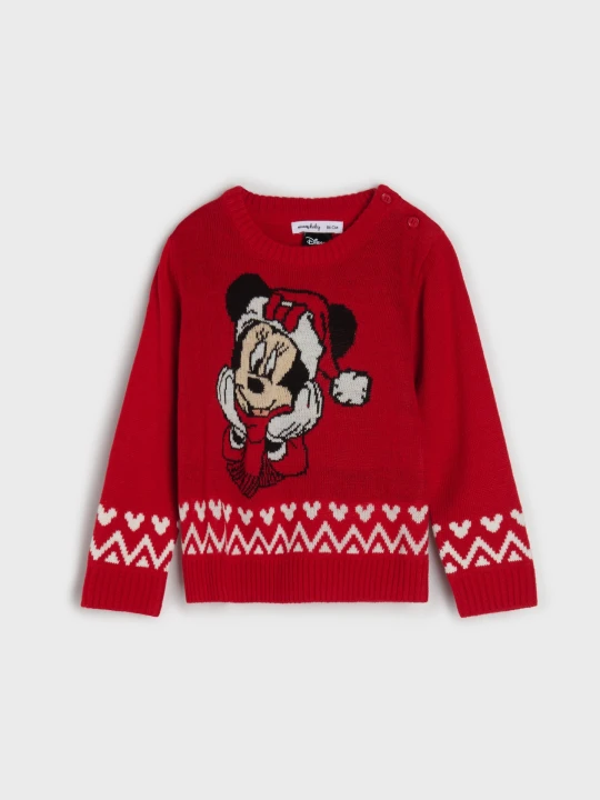Zdjęcie produktu Sinsay - Sweter z nadrukiem Minnie Mouse - czerwony