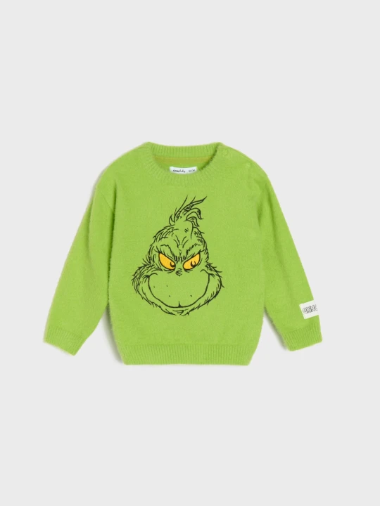 Zdjęcie produktu Sinsay - Świąteczny sweter z haftem Grinch - zielony