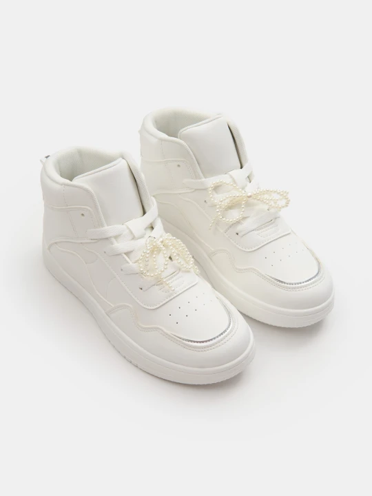 Zdjęcie produktu Sinsay - Sznurowane sneakersy za kostkę - biały