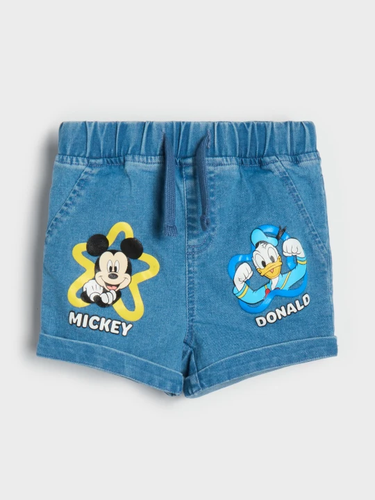 Zdjęcie produktu Sinsay - Szorty jeansowe Mickey Mouse - niebieski