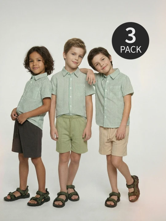 Zdjęcie produktu Sinsay - Szorty z bawełną 3 pack - kremowy