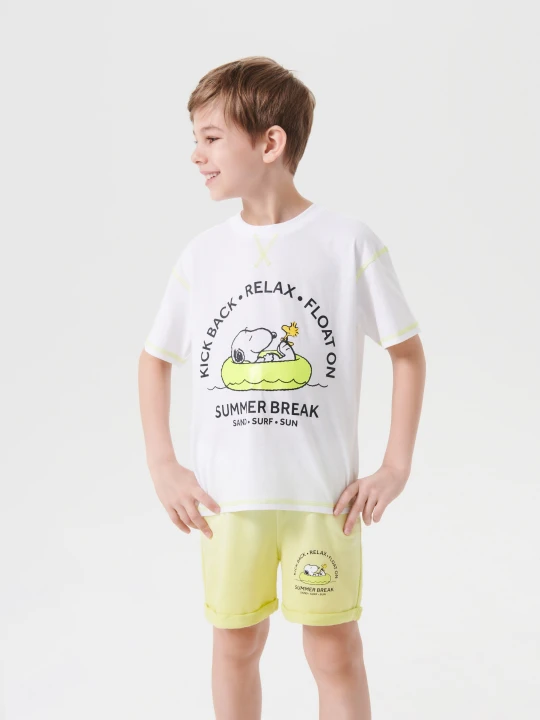 Zdjęcie produktu Sinsay - Szorty z efektem ombre Peanuts - żółty