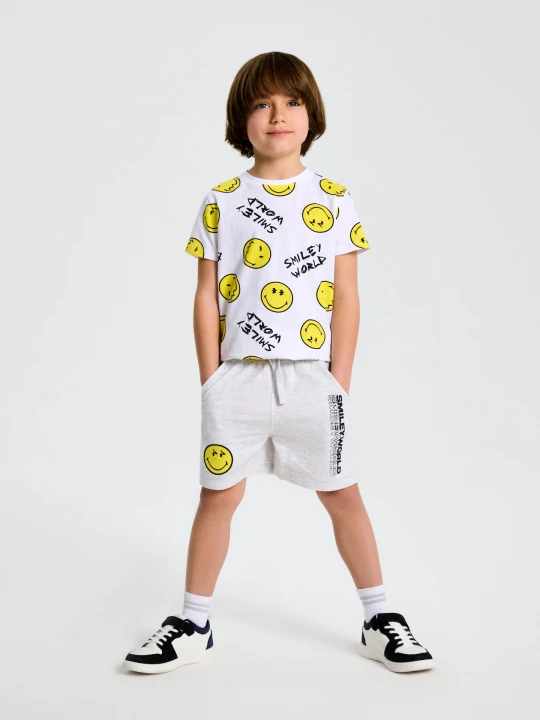 Zdjęcie produktu Sinsay - Szorty z ozdobnym haftem SmileyWorld® - szary
