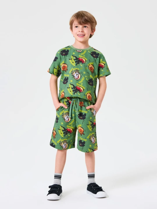 Zdjęcie produktu Sinsay - Szorty ze wzorem How to train your dragon - green spruce