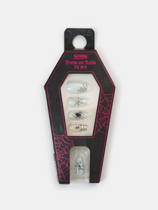 Zdjęcie produktu Sinsay - Sztuczne paznokcie z motywem Halloween 24 pack - wielobarwny