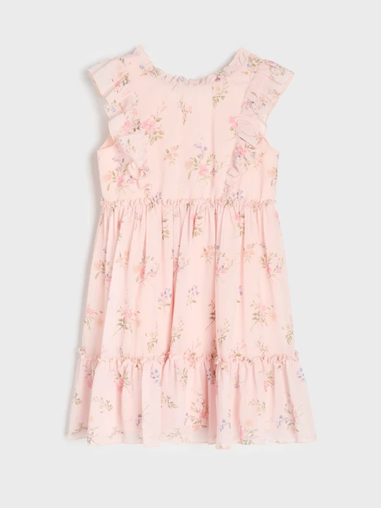 Zdjęcie produktu Sinsay - Tiulowa sukienka babydoll ze wzorem kwiatowym - różowy