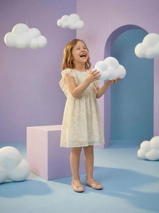 Zdjęcie produktu Sinsay - Tiulowa sukienka babydoll ze wzorem kwiatowym - wielobarwny