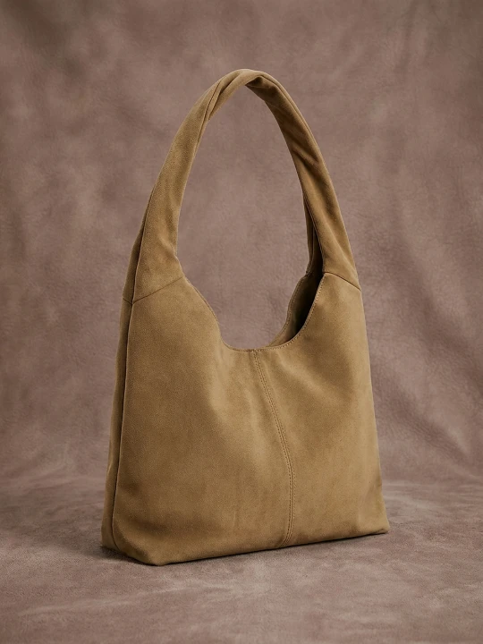 Zdjęcie produktu Sinsay - Torba hobo z imitacji zamszu - beżowy