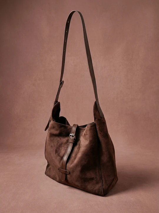 Zdjęcie produktu Sinsay - Torba hobo z imitacji zamszu - beżowy