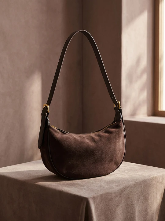 Zdjęcie produktu Sinsay - Torba hobo z imitacji zamszu - bordowy