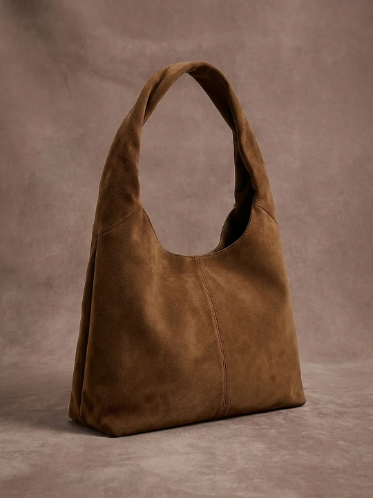 Zdjęcie produktu Sinsay - Torba hobo z imitacji zamszu - brązowy